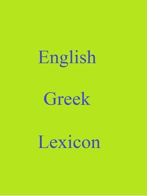 cover image of English Greek Lexicon
